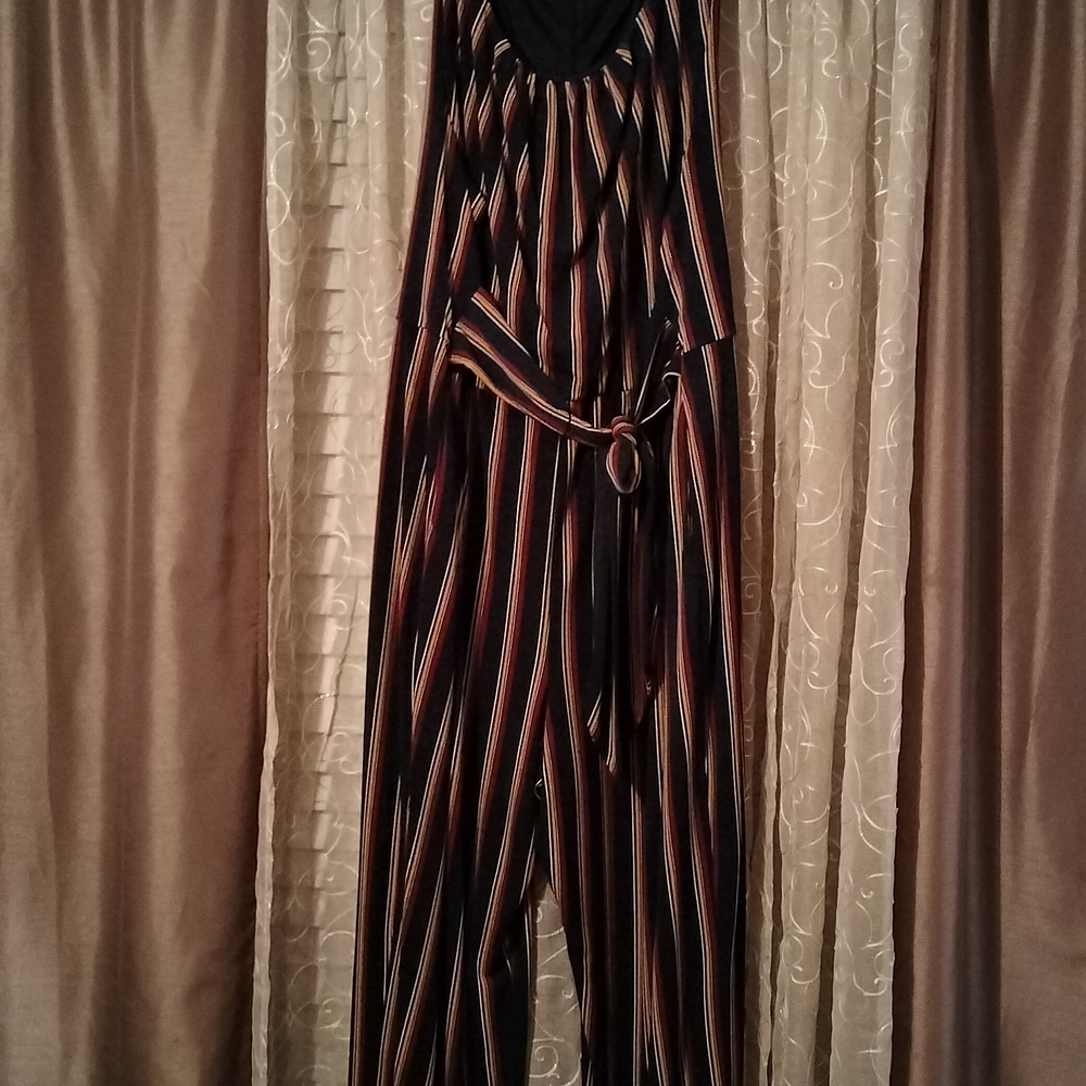 Women's Sleeveless Striped Jumpsuit